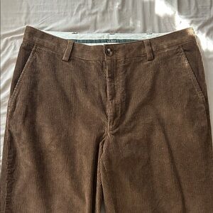 L.L. Bean Men's Brown Corduroy Trousers Pants 34x32